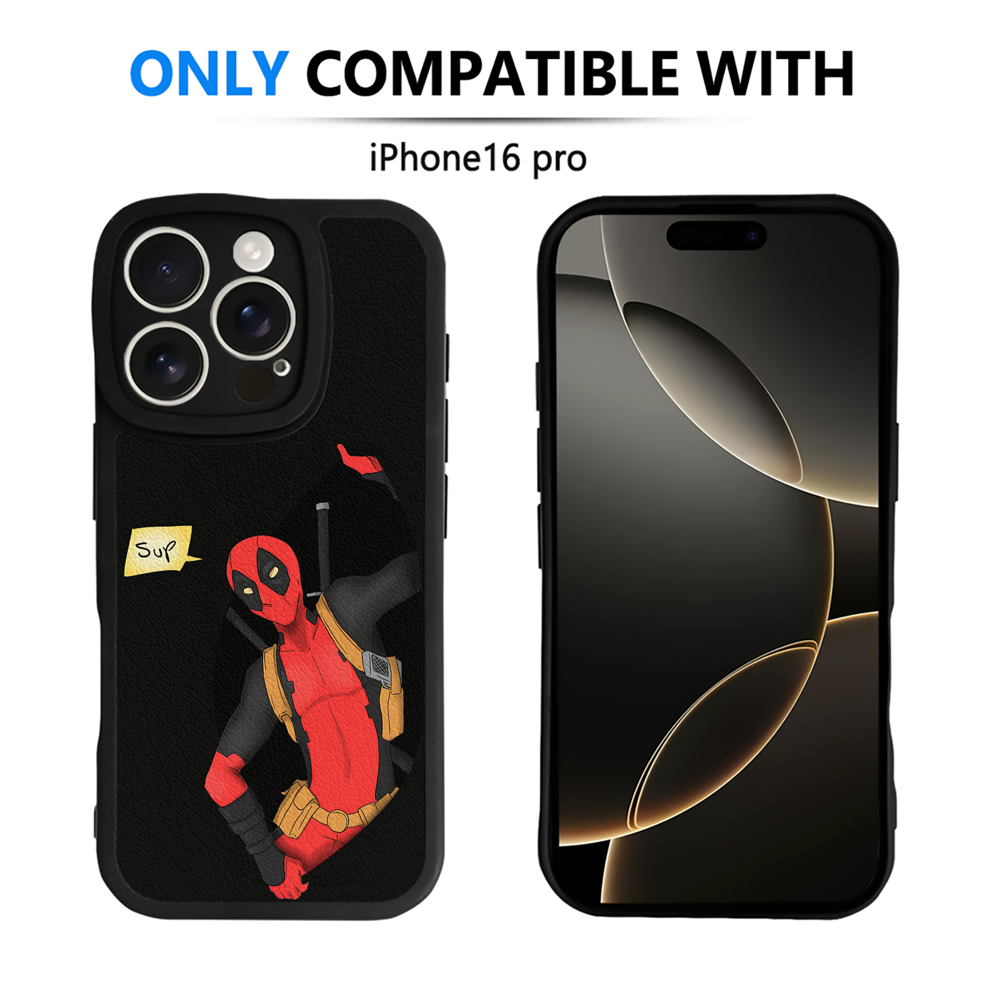 （画像用） Deadpool デッドプール 【iPhone 16シリーズ対応】シリコンスマホケース（レザー調） 材質：シリコン